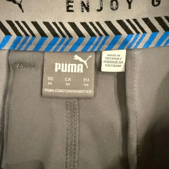 PUMA Men’s Golf Shorts 34 Gray Stretch Waistband UPF 50+ Moisture Wicking - Picture 6 of 9
